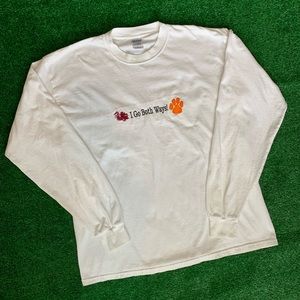 Vintage Clemson & USC “I go both ways” shirt